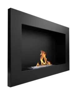 Perfekt til jul julegave Ethanol pejs Bioethanol vægmonteret bioovn 65 x 40 x 12 cm mat sort Biokedel miljøvenlig bioovn