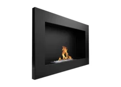 Perfekt til jul julegave Ethanol pejs Bioethanol vægmonteret bioovn 65 x 40 x 12 cm mat sort Biokedel miljøvenlig bioovn