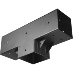 Pergola beslagssæt, T-formet 92x92 mm, sort, stål