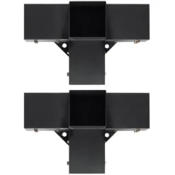 Pergola beslagssæt, 4-vejs kraftigt hjørnebeslag, 10,2x10,2 cm, sort, stål