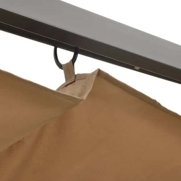 Pergola med sammenrulleligt tag 3x3 m | Stål | Farve: Gråbrun | 180 g/m²