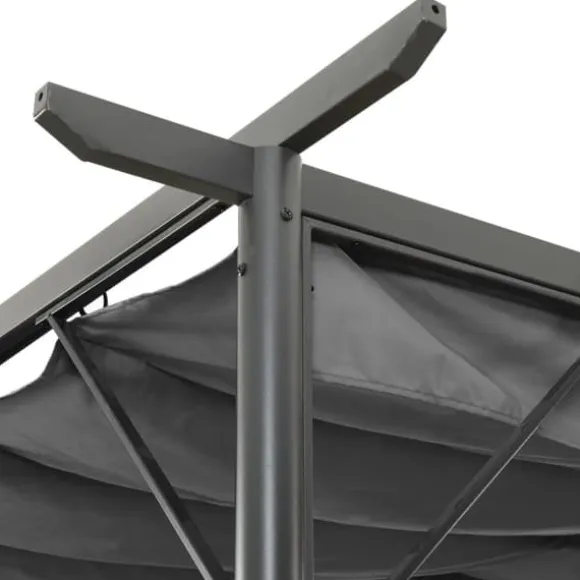 Pergola med sammenrulleligt tag 3x3 m 180 g/m² antracitgrå - Pergola - Pergolaer - Home & Living