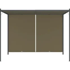 Pergola med tilbagetrækkeligt tag 3x3 m - Robust og vandafvisende | Farve: Gråbrun | Størrelse: 180 g/m²