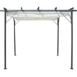 Pergola med tilbagetrækkeligt tag 3x3 m stål cremefarvet - Pergola - Pergolaer - Home & Living