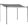 Pergola pavillon 297x297 cm, metal, grå – terrasse/altan