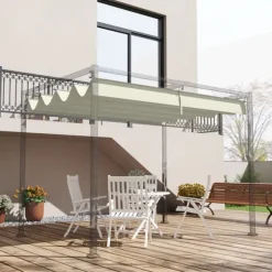 Pergola Udskiftnings Tag, 285x200 cm, Cremehvid