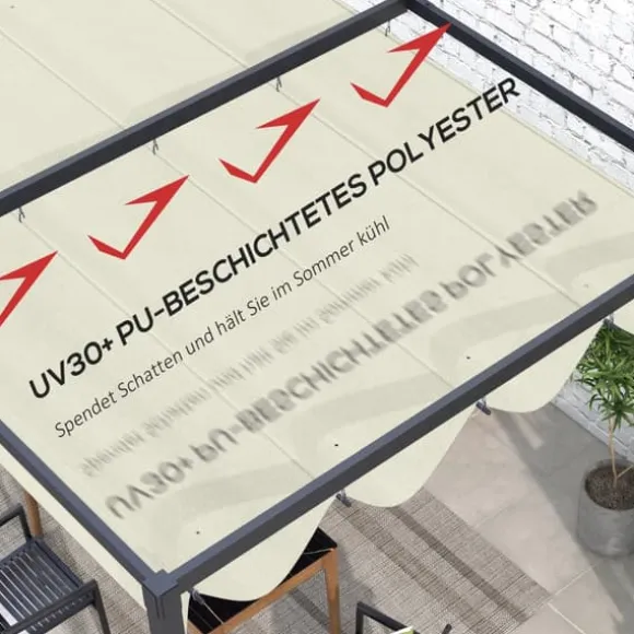 Pergola Udskiftnings Tag, 285x200 cm, Cremehvid