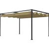 Pergola 4x3m havepavillon, terrasse tagbeklædning lavet af stål, havepavillon med justerbart tag, fritstående, solafskærmning til terrasse og have, Kh | CDON