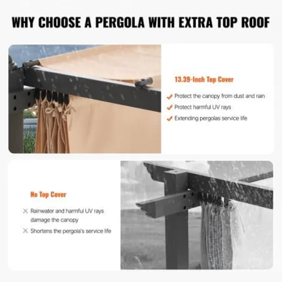Pergola, 297x297x230 cm, Beige, Aluminium