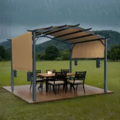 Pergola, 365x305x254 cm, Beige, Metal