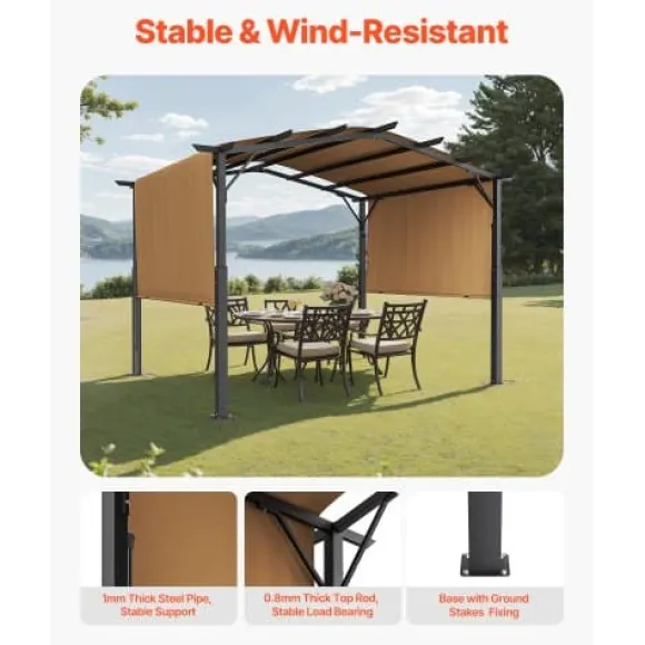Pergola, 304.8x304.8x254 cm, Beige, Metal