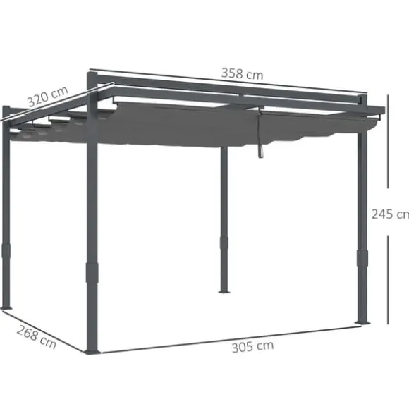 Pergola, 358x320x245 cm, Grå