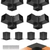 Pergolabeslagsæt - Kraftige 3-vejs hjørnebeslag - Indre mål 92 x 92 mm - Passer til 10,2 x 10,2 cm stolper - 4 stk - Til træbjælker