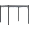 Pergola/pavillon 3×3×2,23 m, skydetag, aluminium, kulgrå/mørkegrå