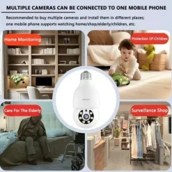 Philips Lampeovervågningskamera WiFi Lampeovervågningskamera Trådløst udendørs lyspære Kamera Bevægelsesdetektering Hjemmeovervågningskamera