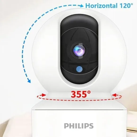 Philips TAI6000W/93 Trådløst Overvågningskamera – WiFi/4G, 1080p HD, Pan/Tilt, Bevægelsesdetektion, Nattesyn, Til Hjem og Kontor