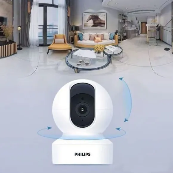 Philips TAI6000W/93 Trådløst Overvågningskamera – WiFi/4G, 1080p HD, Pan/Tilt, Bevægelsesdetektion, Nattesyn, Til Hjem og Kontor