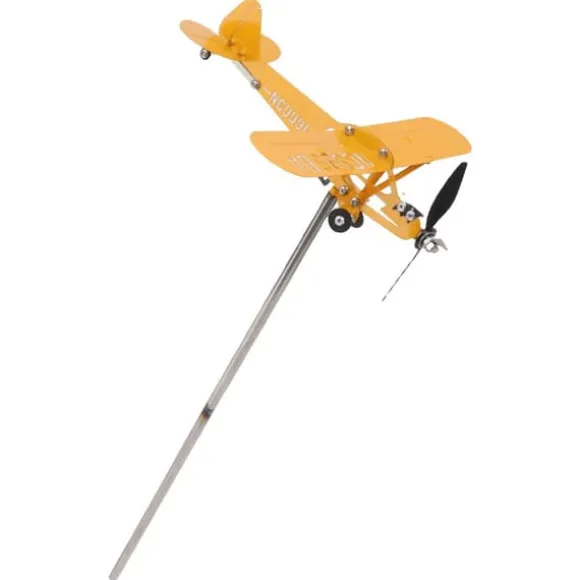 Piper J3 Cub Airplane Weathervane 3D Metal Airplane Weather Fane Udendørs tag Vindretningsindikator Haveindretning Lille