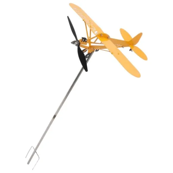 Piper J3 Cub Airplane Weathervane 3D Metal Airplane Weather Fane Udendørs Tag Vindretningsindikator Haveindretning Stor