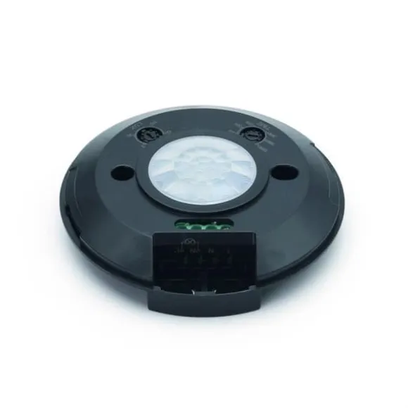PIR bevægelsessensor loft sort rund Ø10cm ultra flad Idealed
