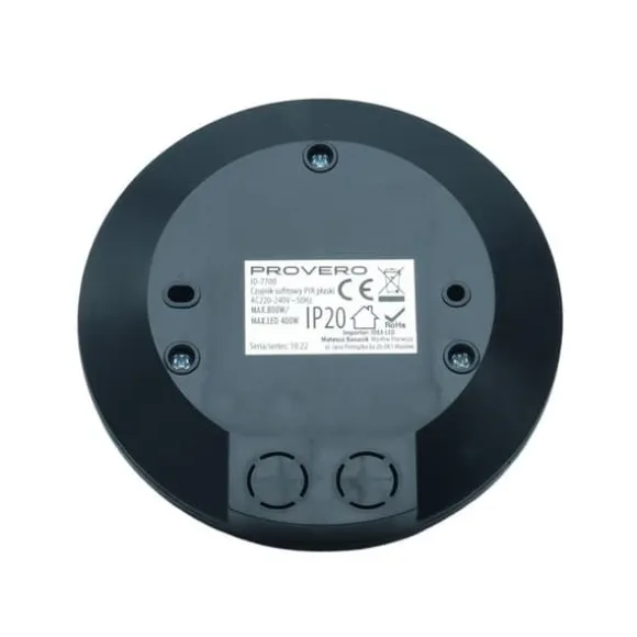 PIR bevægelsessensor loft sort rund Ø10cm ultra flad Idealed