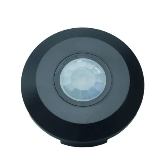 PIR bevægelsessensor loft sort rund Ø10cm ultra flad Idealed