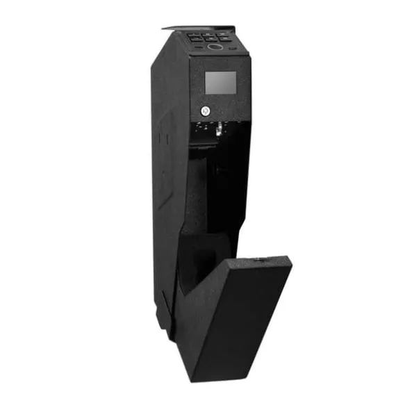 Pistolskab - Biometrisk pistolboks - Hurtig 3-vejs adgang Fingeraftryk/Kode/Nøgle - LED-lys - Til 1 pistol + magasin - Monterbar til natbord/bil