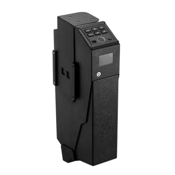 Pistolskab - Biometrisk pistolboks - Hurtig 3-vejs adgang Fingeraftryk/Kode/Nøgle - LED-lys - Til 1 pistol + magasin - Monterbar til natbord/bil