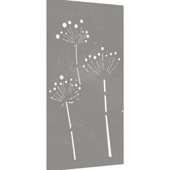 Plakater, prints & vægkunst - Living udendørs vægdekoration 105x55 cm blomsterdesign cortenstål