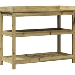 Plantebord i imprægneret fyrretræ med hylder | Størrelse: 108x45x86,5 cm