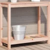 Plantebord i massivt douglasgran med hylde | Størrelse: 82,5x35x75 cm