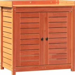Plantebord i massivt fyrretræ med hylder - Pottebord til have | Størrelse: 82,5x50x86,5 cm | Farve: Brun