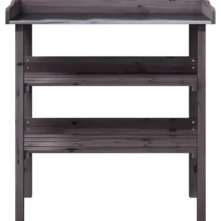 Plantebord i massivt grantræ med hylder | 78x38x82,5 cm | Farve: Natur | Størrelse: 78x38x82,5 cm