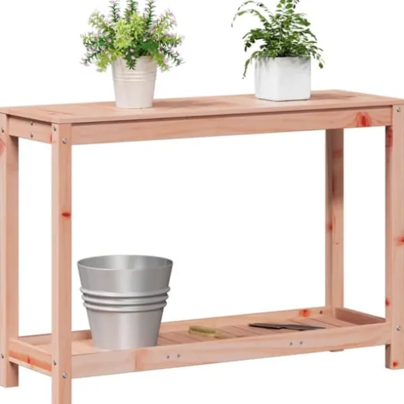 Plantebord med hylde i massivt douglasgran - Robuste træmøbler | Størrelse: 108x35x75 cm