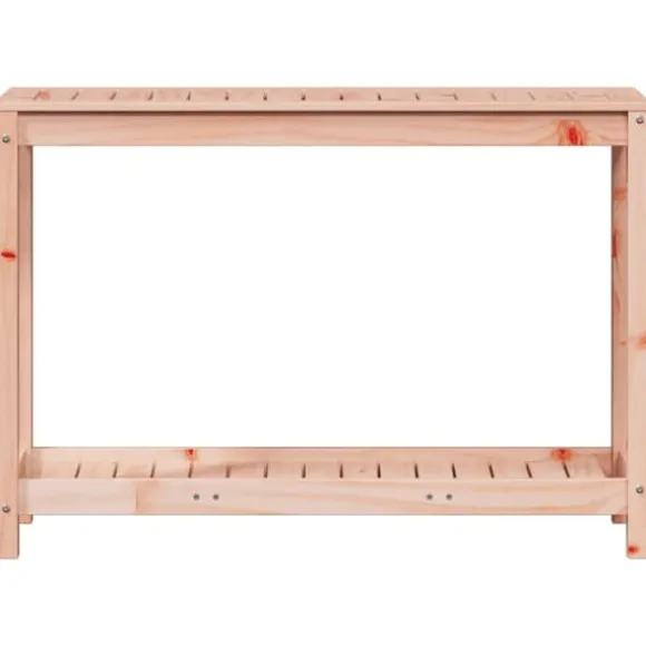 Plantebord med hylde i massivt douglasgran - Robuste træmøbler | Størrelse: 108x35x75 cm