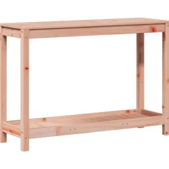 Plantebord med hylde i massivt douglasgran - Robuste træmøbler | Størrelse: 108x35x75 cm