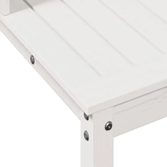 Plantebord med hylder i massivt fyrretræ - Opbevaringsløsning | Størrelse: 108x50x109,5 cm | Farve: Hvid