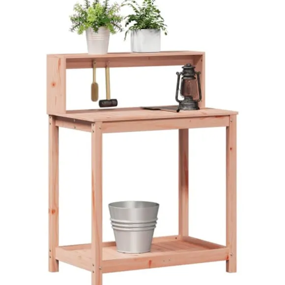 Plantebord med hylder i massivt douglasgran - Ideelt til planter | Størrelse: 82,5x50x109,5 cm