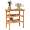 Plantebord med hylder i massivt grantræ | Størrelse: 78x38x82,5 cm | Farve: Brun
