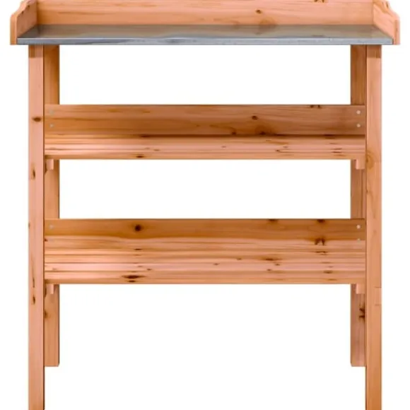 Plantebord med hylder i massivt grantræ | Størrelse: 78x38x82,5 cm | Farve: Brun