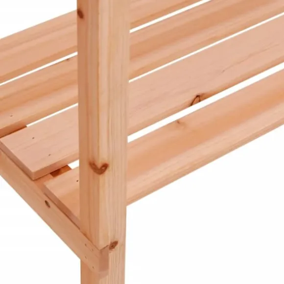 Plantebord med hylder i massivt grantræ | Størrelse: 78x38x82,5 cm | Farve: Brun