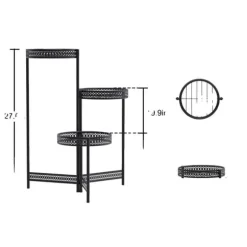 Plantebord, Moderne Minimalistisk, Metal, Sort,3 niveau
