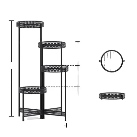 Plantebord, Moderne Minimalistisk, Metal, Sort,4 niveau