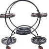 Plantebord, 4-niveau design, robust metal med hjul,sort