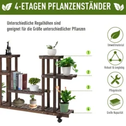 Plantebord, 123,5x33x80 cm, Brun