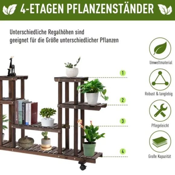 Plantebord, 123,5x33x80 cm, Brun