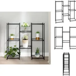 Planteborde - Living blomsterstativ 83x25x80 cm jern sort