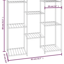 Planteborde - Living blomsterstativ 83x25x80 cm jern sort