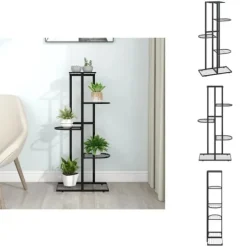 Planteborde - Living blomsterstativ i 5 niveauer 43x22x98 cm metal sort
