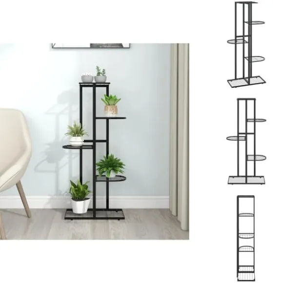 Planteborde - Living blomsterstativ i 5 niveauer 43x22x98 cm metal sort